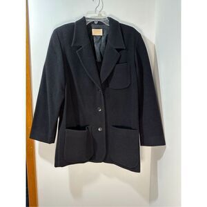 Pendleton men’s black 100% virgin wool pea coat size Large.  #11-0276